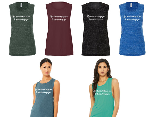 G-Fit Slogan Flowy Scoop Tank Top *NEW COLORS*