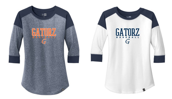 Gatorz Ladies 3/4 Sleeve Raglan Baseball Tee