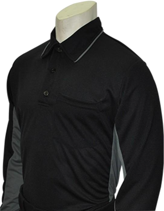 Smitty Body Flex MLB Long Sleeve Umpire Shirt Black with Charcoal Grey
