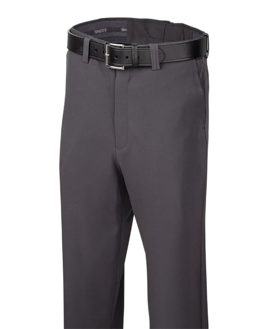Smitty Dark Grey 4-Way Stretch Flat Front Base Pants w/ Expander Waistband (356)