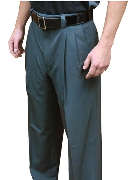 Smitty EXPANDER WAISTBAND 4-Way Stretch Pleated Umpire Pants - Charcoal Grey
