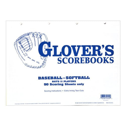 Glover's Baseball/Softball 50 Scoring Sheets