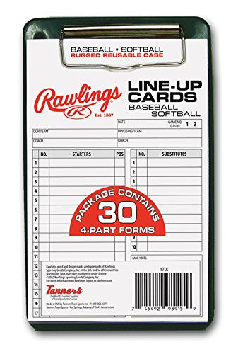Rawlings Baseball/Softball Line-Up Cards