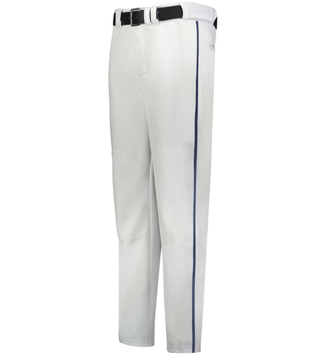 Russell Piped Change Up Baseball Pant (White w/ Navy Piping)